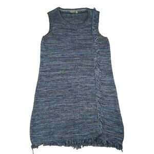 Holding Horses Anthropologie Tweed Fringe Knit Dress‎  Tank Sweater Women Medium